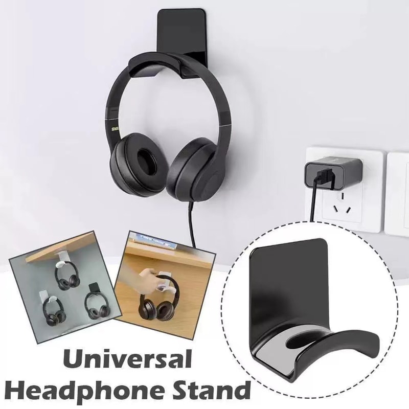 Universal Headphone Stand Wall Mount Hanger For Gaming Earphones Under Desk Holder Support 1