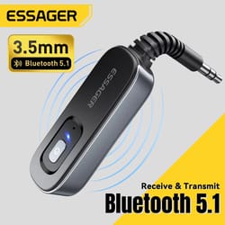 bluetooth audio receiver transmitter aux with mic wireless stereo music adapter for sound systems