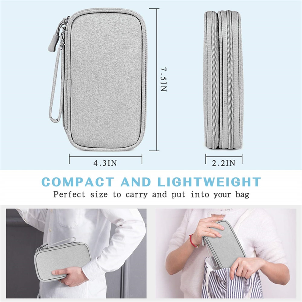 Portable Waterproof Cable Storage Bag Travel Organizer With Double Layers For USB Cord And Charger 1