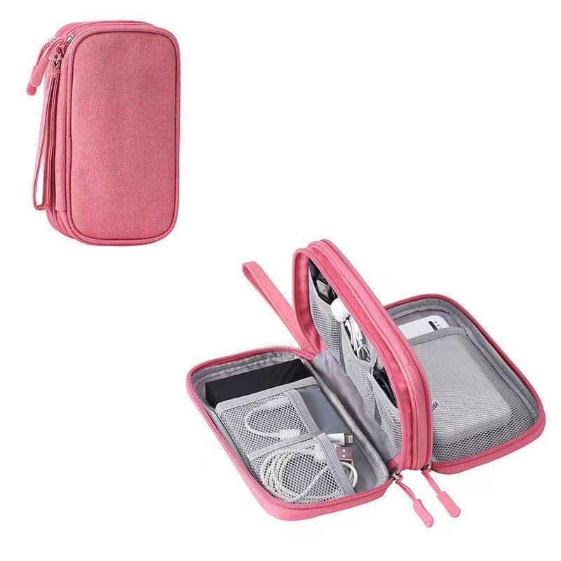 Portable Waterproof Cable Storage Bag Travel Organizer With Double Layers For USB Cord And Charger 6