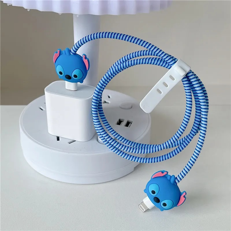 Cartoon Charger Cable Protector For IPhone Charger Protection Stitch Data Line Winder 1