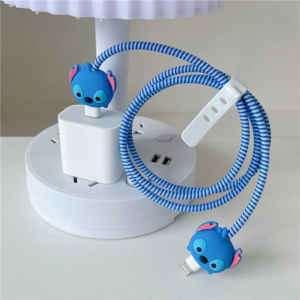Cartoon Charger Cable Protector For IPhone Charger Protection Stitch Data Line Winder 9