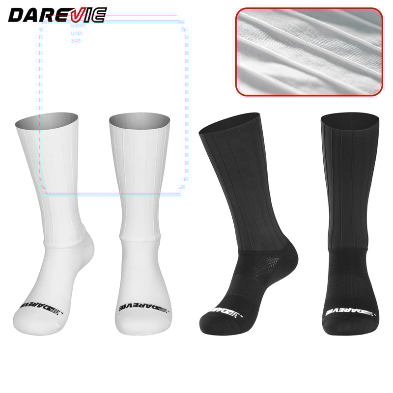 Mens Aerodynamic Cycling Socks AntiSlip Elastic Sports Socks For Biking 0
