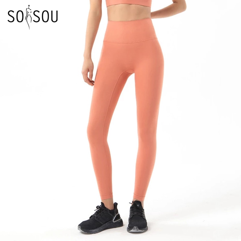 High Waist Nylon Yoga Pants For Women Breathable Soft Elastic Gym Leggings For Fitness 0
