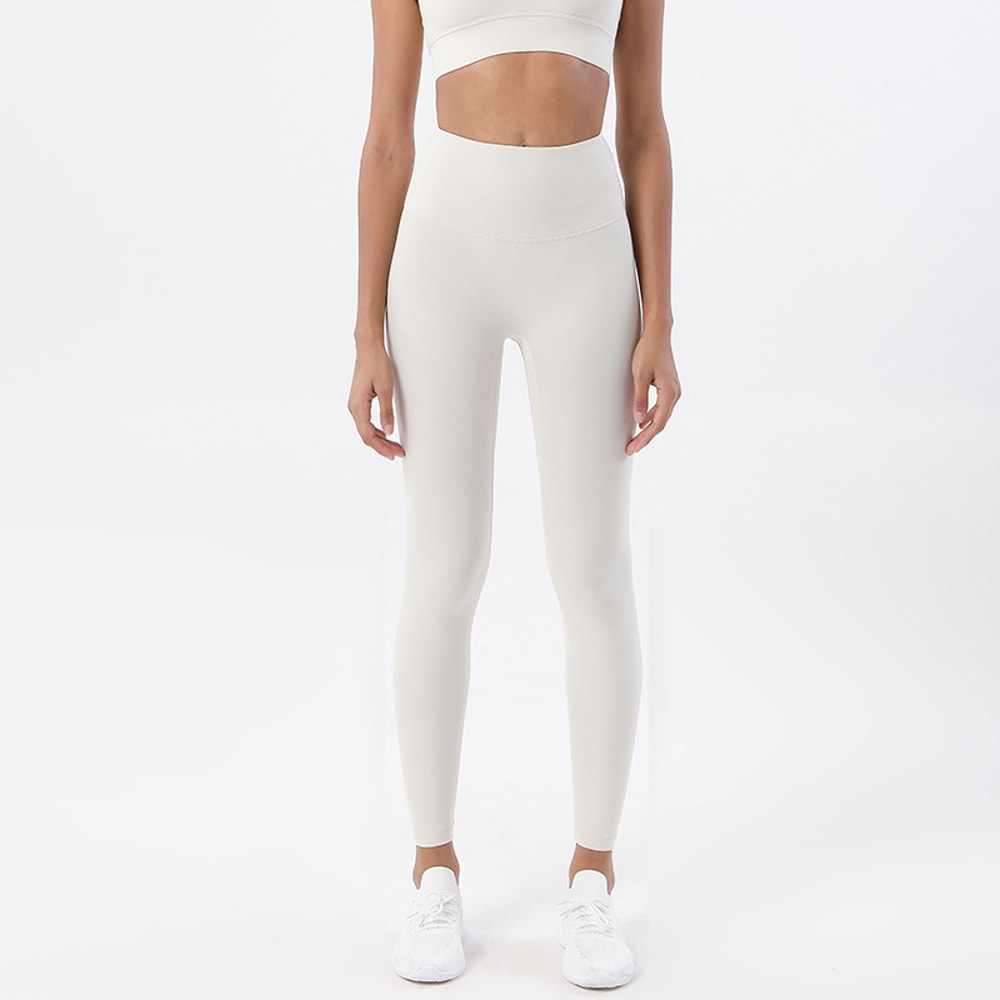 High Waist Nylon Yoga Pants For Women Breathable Soft Elastic Gym Leggings For Fitness 5