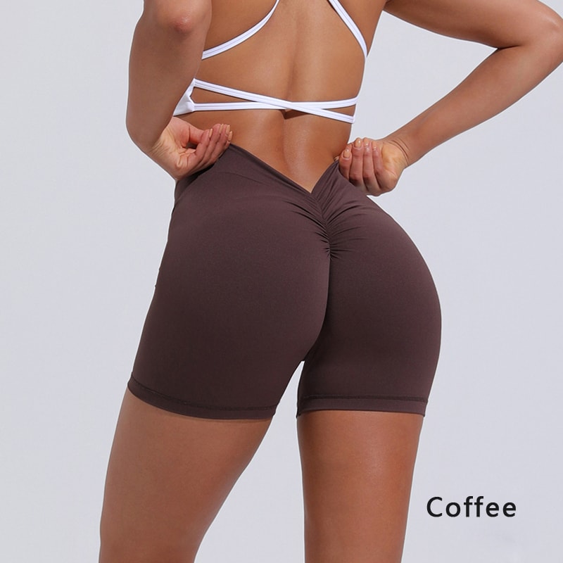 HighWaisted Hip Lifting Yoga Shorts For Women Nylon TightFitting Fitness Pants 7