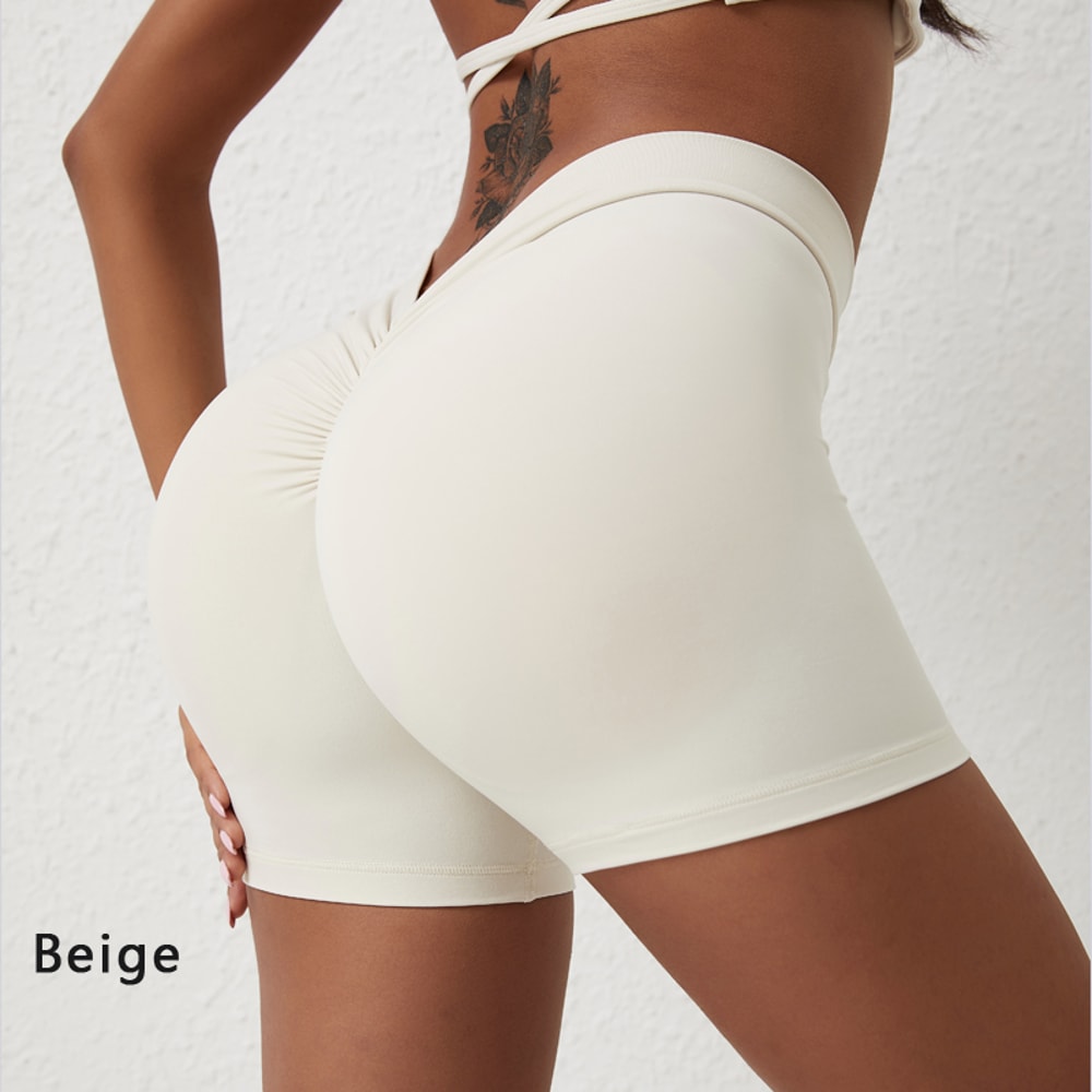 HighWaisted Hip Lifting Yoga Shorts For Women Nylon TightFitting Fitness Pants 12