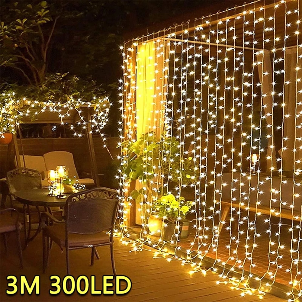 LED Curtain String Lights USB Fairy Garland Lamp Lighting Modes For Home Garden Christmas And Parti 0