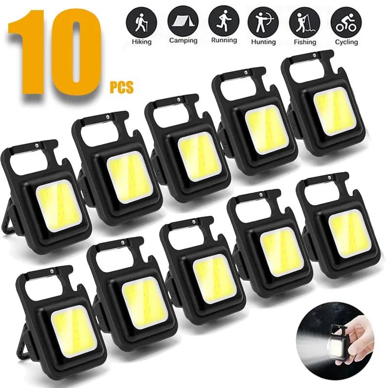 Mini USB Rechargeable LED Keychain Flashlight Compact Camping Work Lantern 0