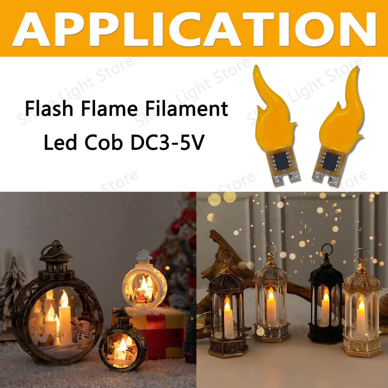 COB Flickering Flame LED Candle Light Realistic Warm Flashing Fire Lamp Beads For DIY Projects 2