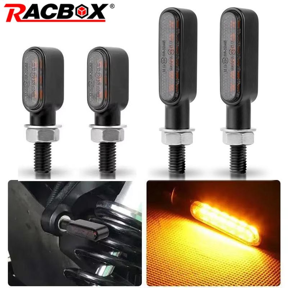 Mini LED Motorcycle Turn Signal Lights Blinker Indicators For Cafe Racer 0
