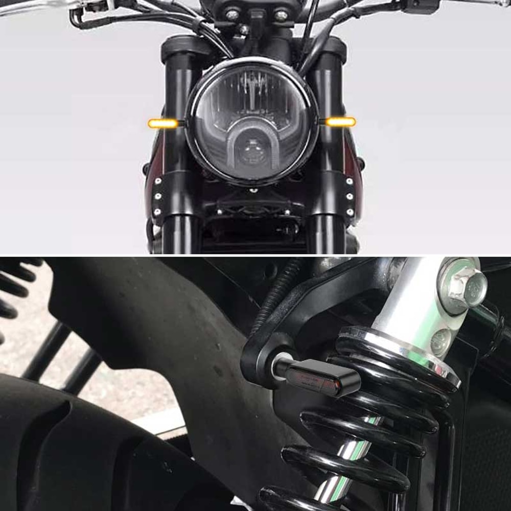 Mini LED Motorcycle Turn Signal Lights Blinker Indicators For Cafe Racer 4