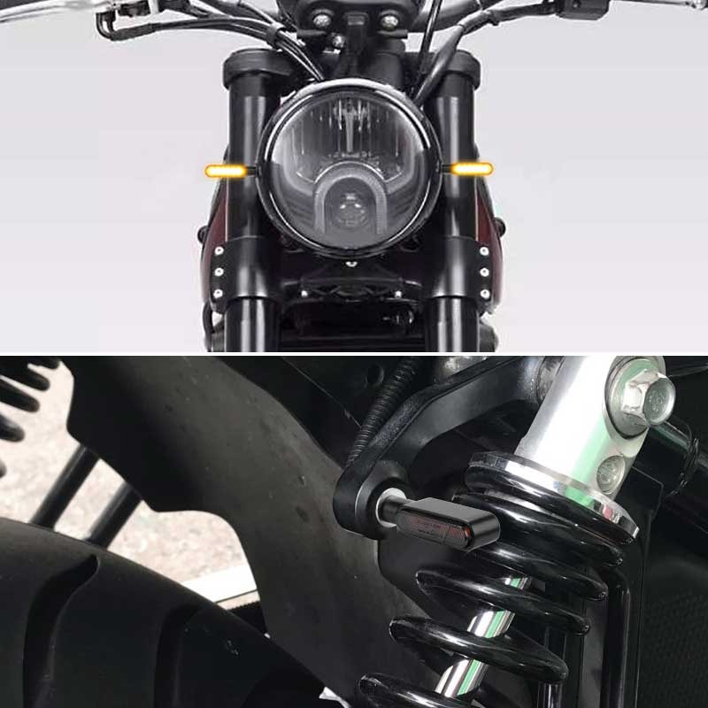 Mini LED Motorcycle Turn Signal Lights Blinker Indicators For Cafe Racer 4