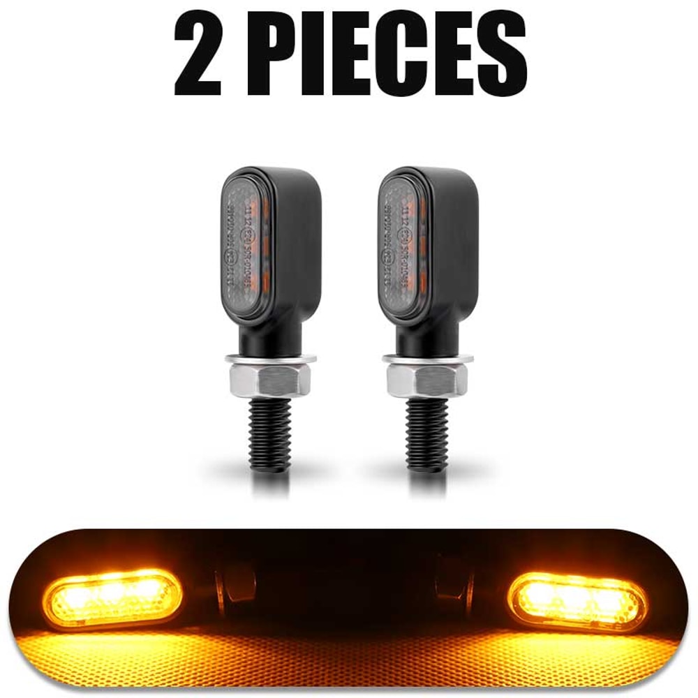 Mini LED Motorcycle Turn Signal Lights Blinker Indicators For Cafe Racer 5