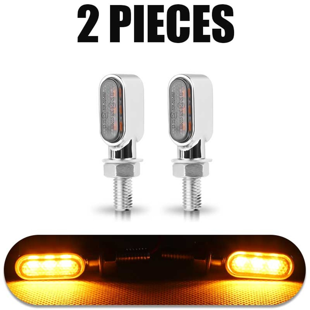 Mini LED Motorcycle Turn Signal Lights Blinker Indicators For Cafe Racer 6