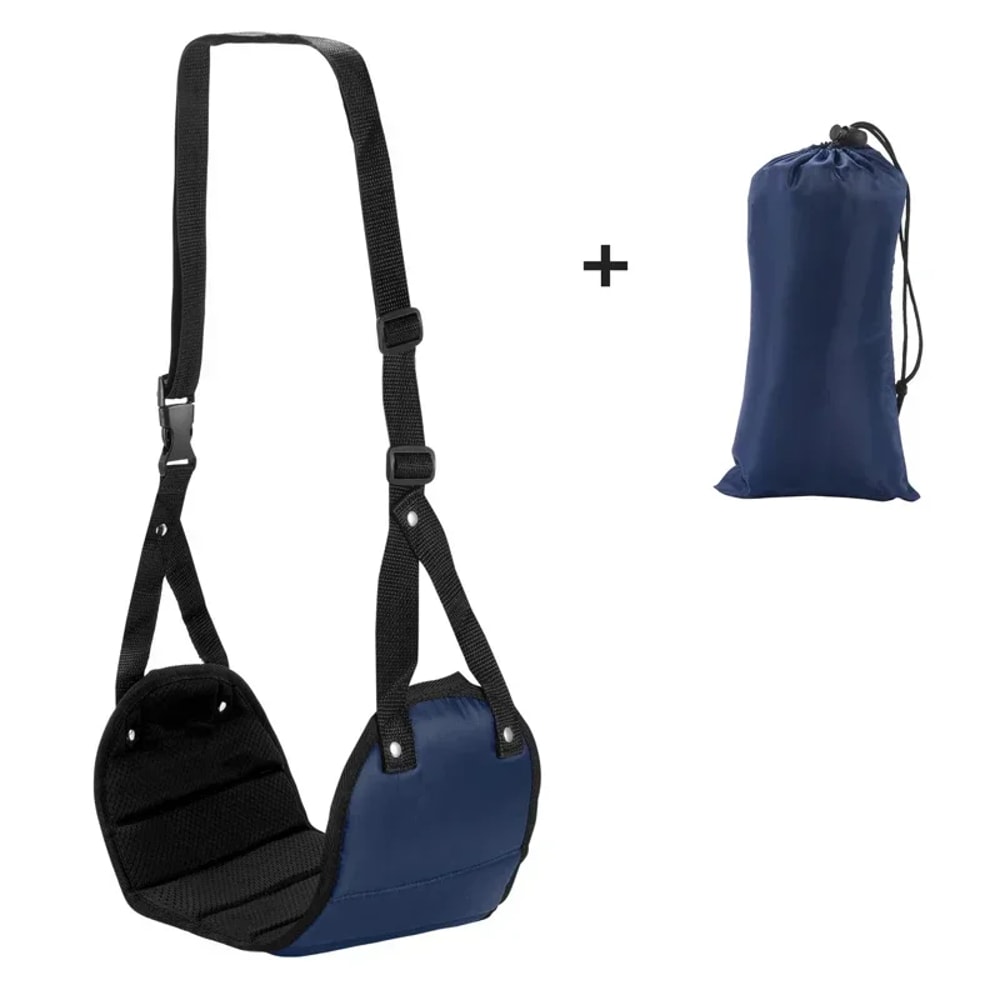 Portable Airplane Footrest Hammock For Travel Adjustable Leg Rest For Flights Trains And Cars 7