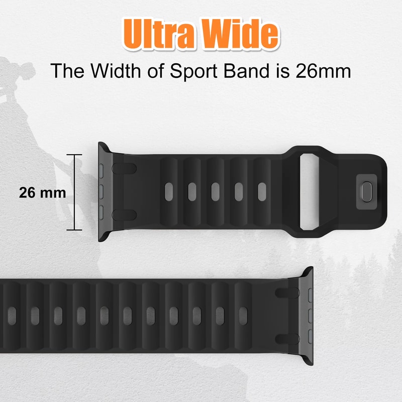 Sport Silicone Strap For Apple Watch Ultra Stainless Steel Bracelet Band For IWatch Series 3