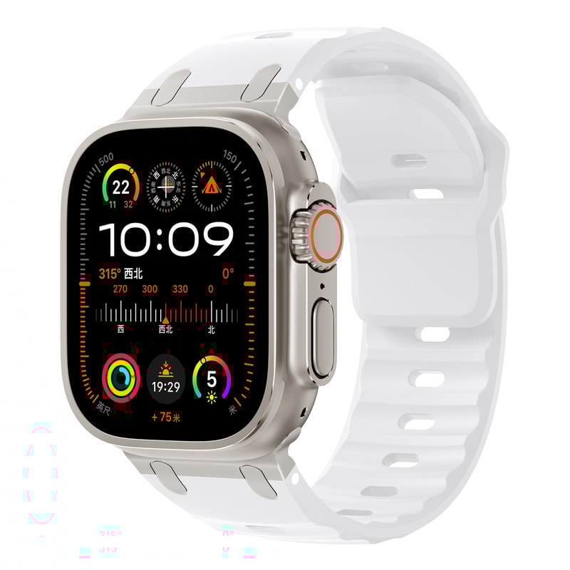 Sport Silicone Strap For Apple Watch Ultra Stainless Steel Bracelet Band For IWatch Series 7