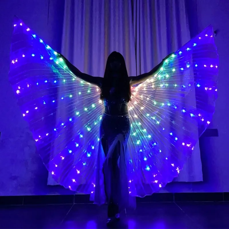 LED Belly Dance Wings With Shining LED Lights Halloween Costume Prop For Adults Kids 1