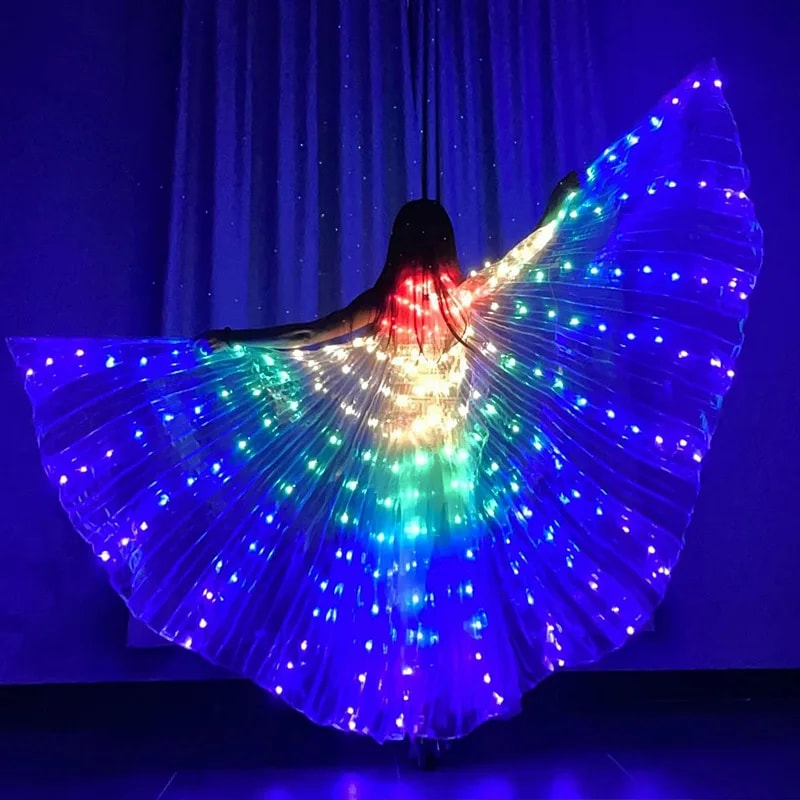 LED Belly Dance Wings With Shining LED Lights Halloween Costume Prop For Adults Kids 7