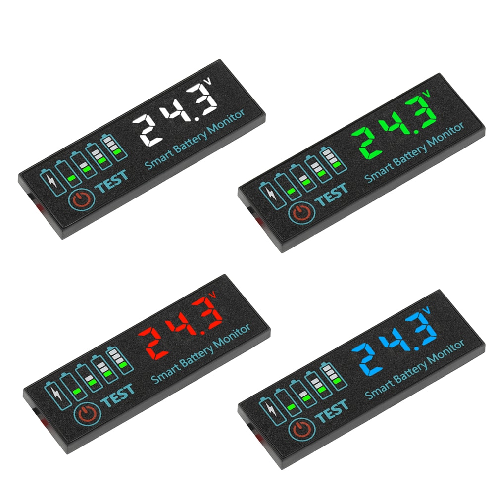 DC Universal Battery Voltage Charge Indicator Panel LED Indicator for Acid & Lithium Batteries