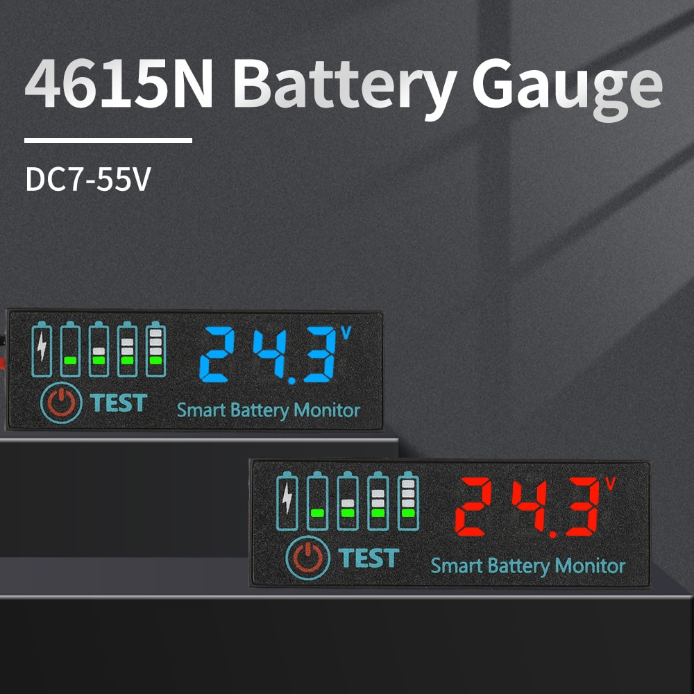 DC Universal Battery Voltage Charge Indicator Panel LED Indicator for Acid & Lithium Batteries