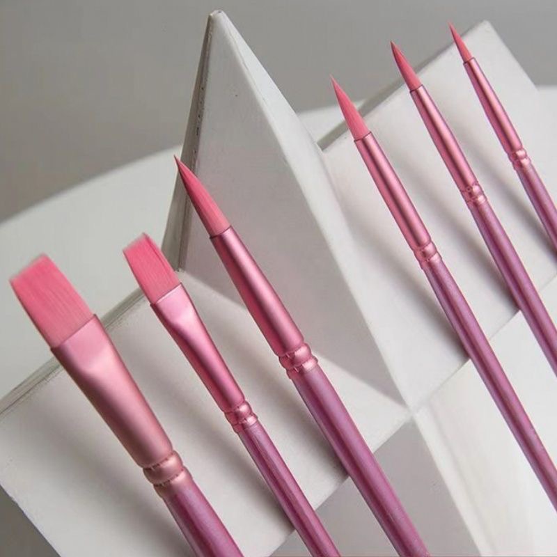 Watercolor Brush Set For Beginners Round Flat Head Soft Hair Nylon Brushes For Painting Ideal For 1