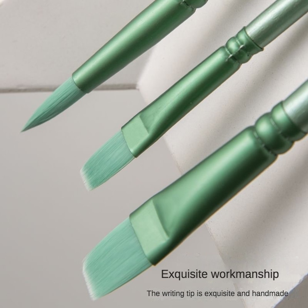 Watercolor Brush Set For Beginners Round Flat Head Soft Hair Nylon Brushes For Painting Ideal For 2