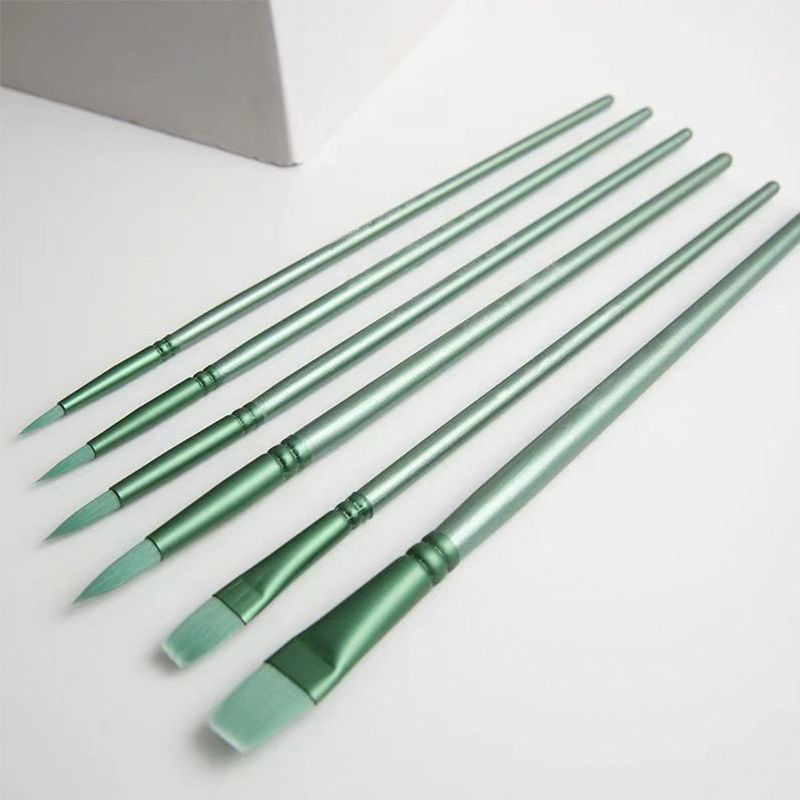 Watercolor Brush Set For Beginners Round Flat Head Soft Hair Nylon Brushes For Painting Ideal For 4