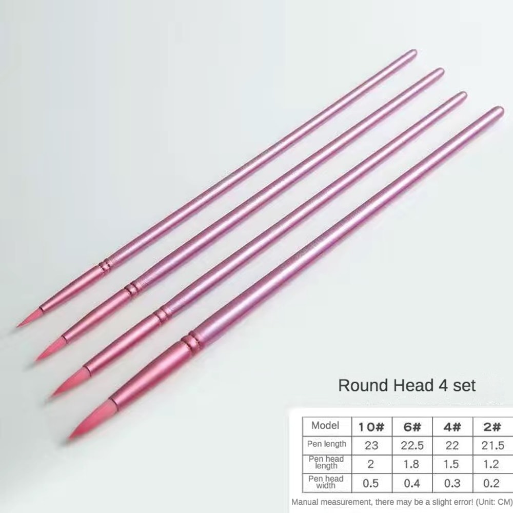 Watercolor Brush Set For Beginners Round Flat Head Soft Hair Nylon Brushes For Painting Ideal For 5