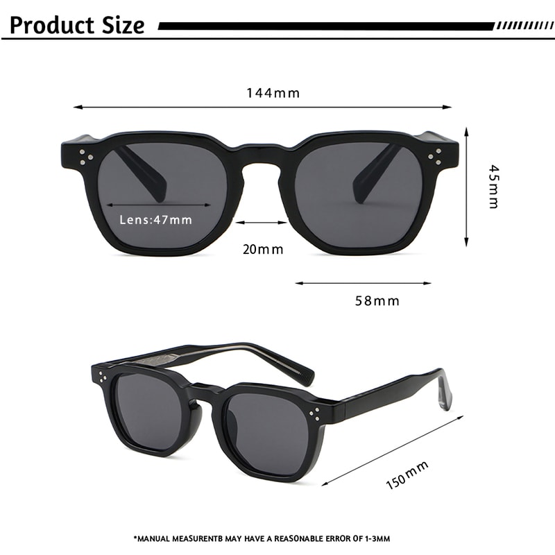 Retro Punk Square Sunglasses For Men Women Personalized Small Frame Sun Glasses Travel Party Busi 2