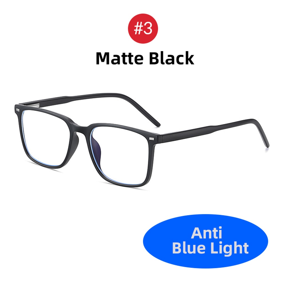 Classic Square Blue Light Blocking Glasses For Men AntiRay Eyeglasses For Screen Gaming Use 6