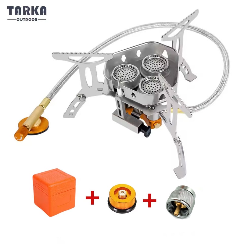 Head Gas Stove For Outdoor Cooking Foldable Burner For Hiking BBQ And Camping 5