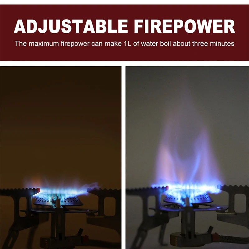 Portable Camping Gas Stove Lightweight Folding Outdoor Backpacking Stove Ideal For Hiking Picnics 1