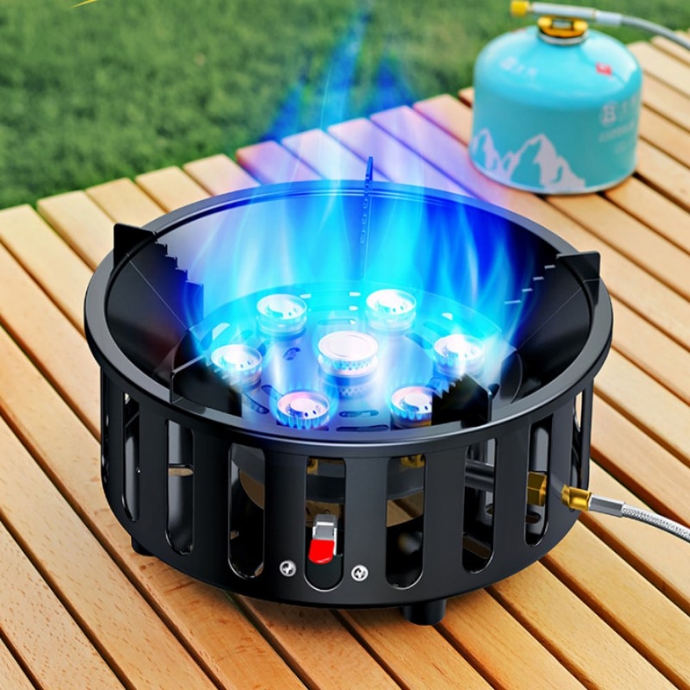 HighPower Portable Camping Stove With Electronic Ignition Windproof Gas Burner For Outdoor Cooking 3