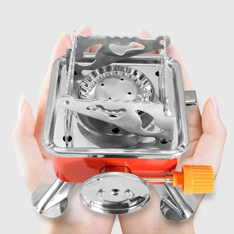 Portable Camping Stove Windproof Foldable Gas Tank Burner For Hiking BBQ And Outdoor Cooking 2