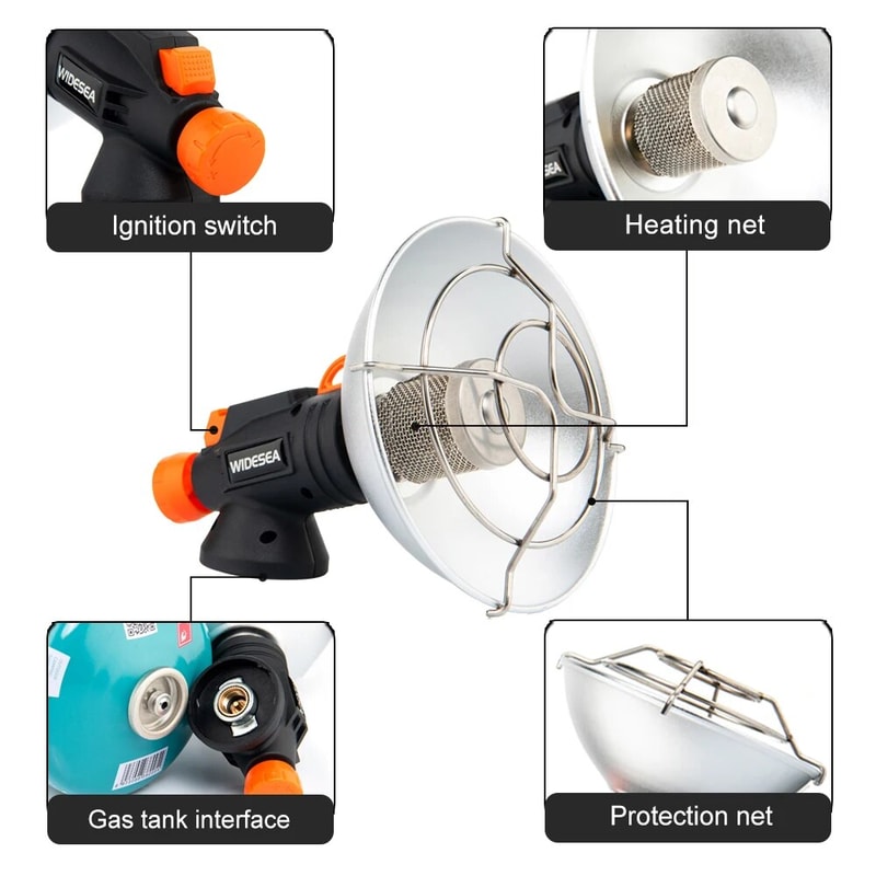 Widesea Portable Stainless Steel Camping Heater Gas Burner For Outdoor Stove Winter Survival Hikin 1