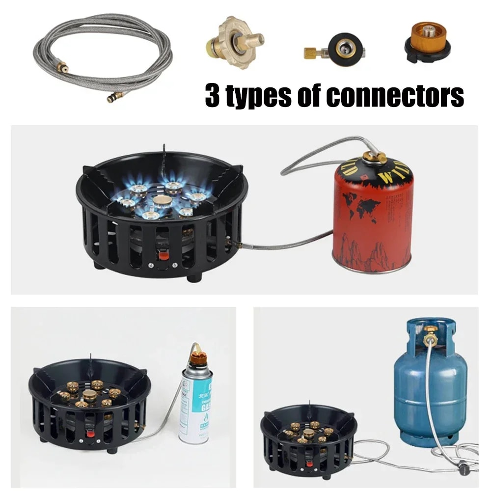 Portable Camping Stove HighPower Gas Burner With Windproof Electronic Ignition For Outdoor Adventur 4