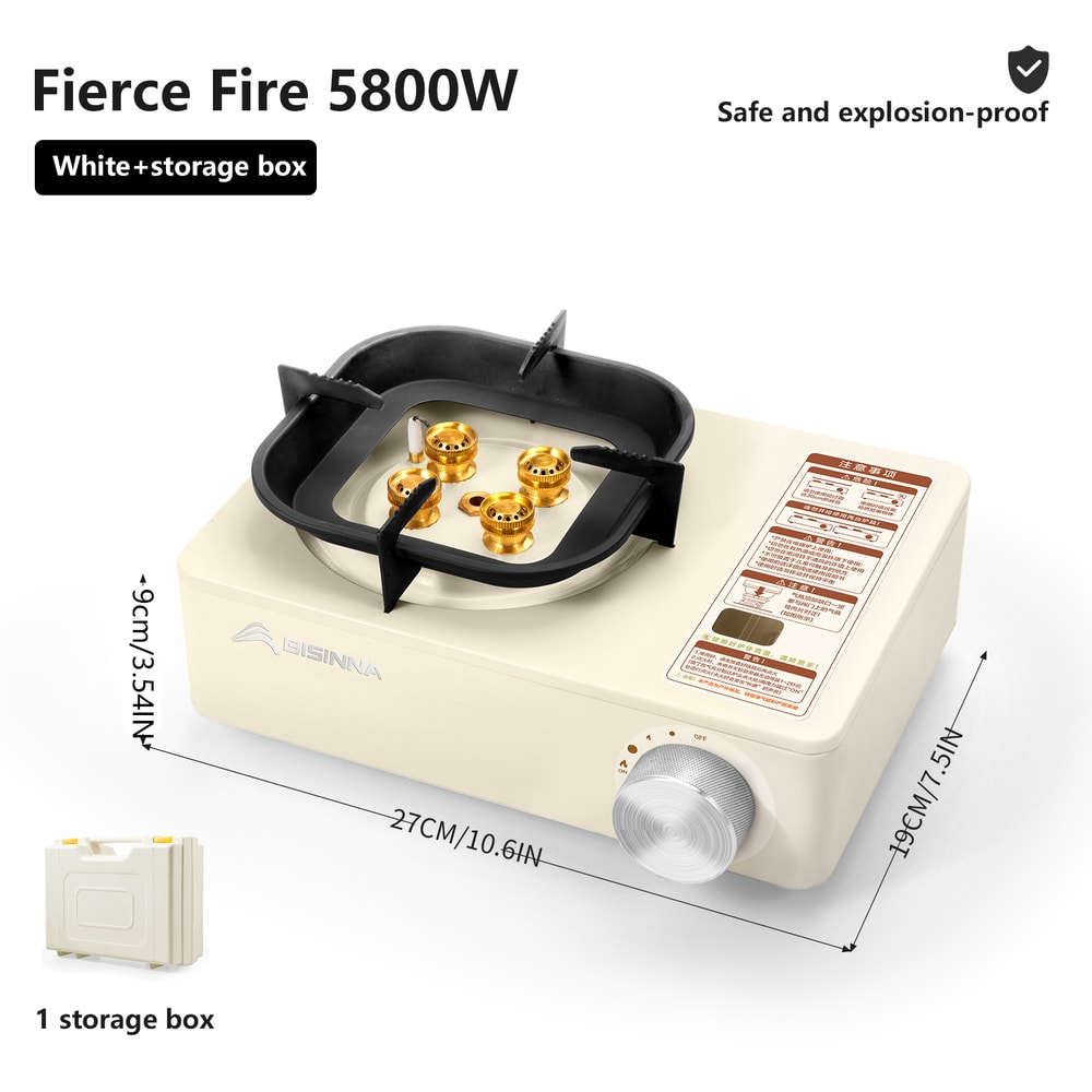 BISINNA Camping Gas Stove 5800W High Firepower Outdoor Portable Cassette Burner For Picnic Hiking T 6