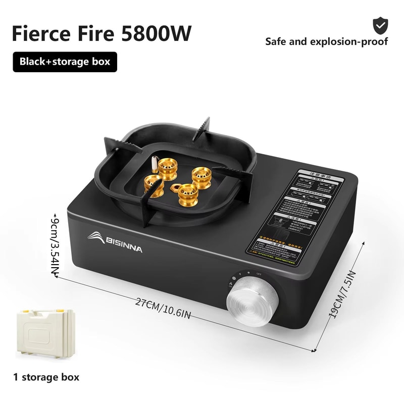 BISINNA Camping Gas Stove 5800W High Firepower Outdoor Portable Cassette Burner For Picnic Hiking T 4