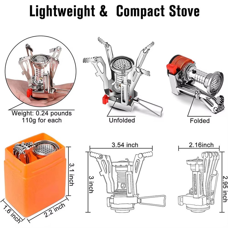 Ultralight Portable Camping Stove Adjustable Valve Stove For Backpacking Hiking Mountaineering And 2