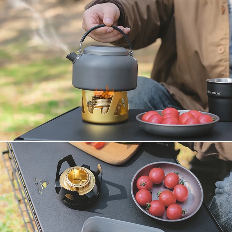 Portable Mini Alcohol Stove Burner Adjustable Firepower Ultralight Brass Camping Stove 3