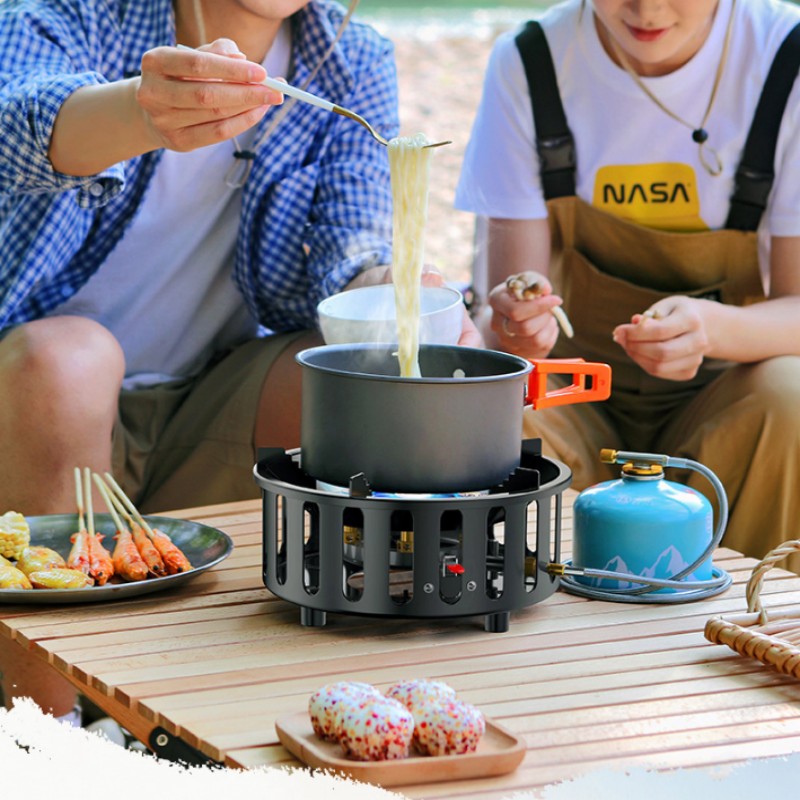 HighPower Camping Stove With Windproof Electronic Ignition Portable Tourist Gas Burner For Outdoor 3