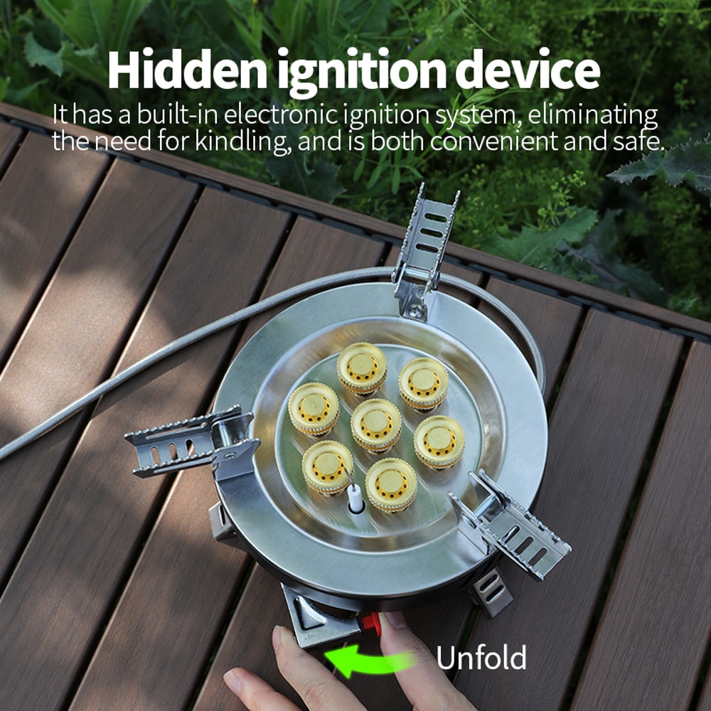 Portable Folding Gas Stove Outdoor Seven Star Stove For Camping Hiking And Outdoor Cooking 4