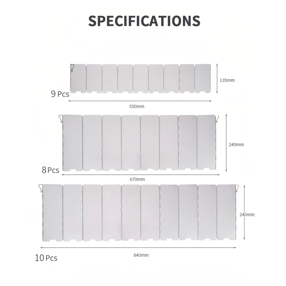 Aluminum Alloy Wind Shield For Gas Stove Windproof Screen For Outdoor Camping Picnic Cooking 3