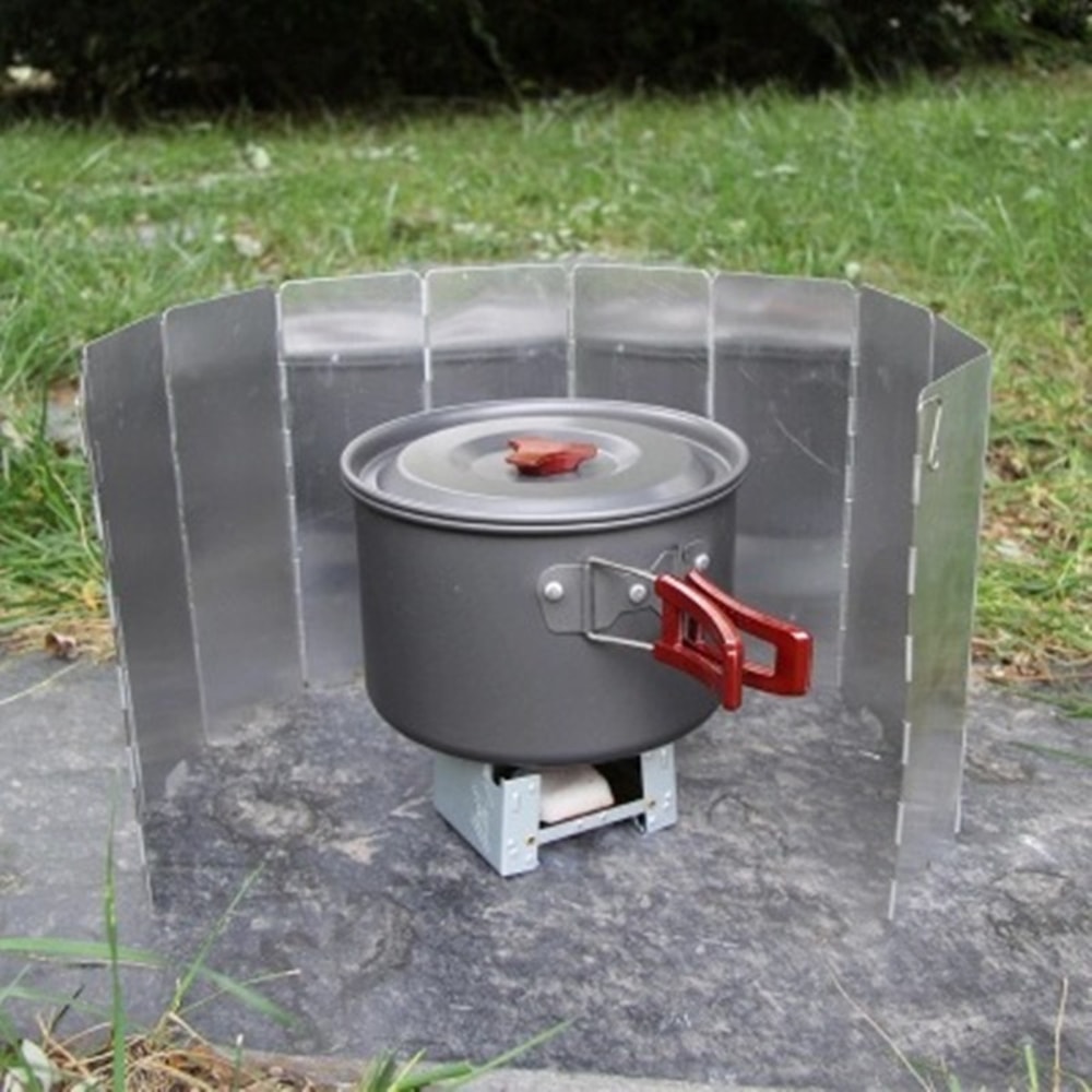 Aluminum Alloy Gas Stove Wind Shield Portable Outdoor Cooking Windproof Screen For Camping Picnic 1