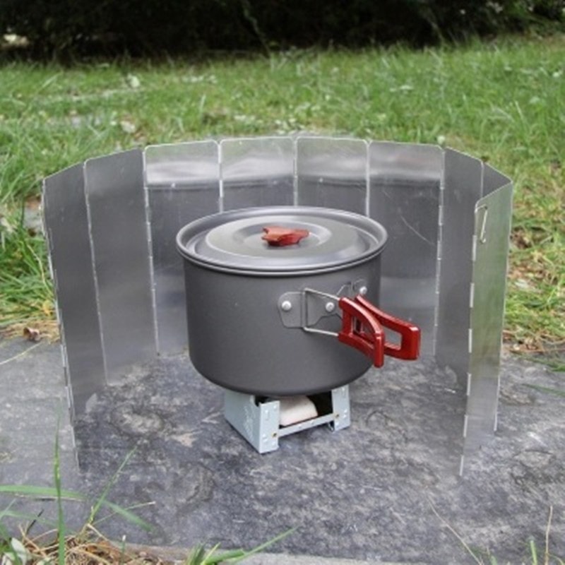 Aluminum Alloy Gas Stove Wind Shield Portable Outdoor Cooking Windproof Screen For Camping Picnic 1