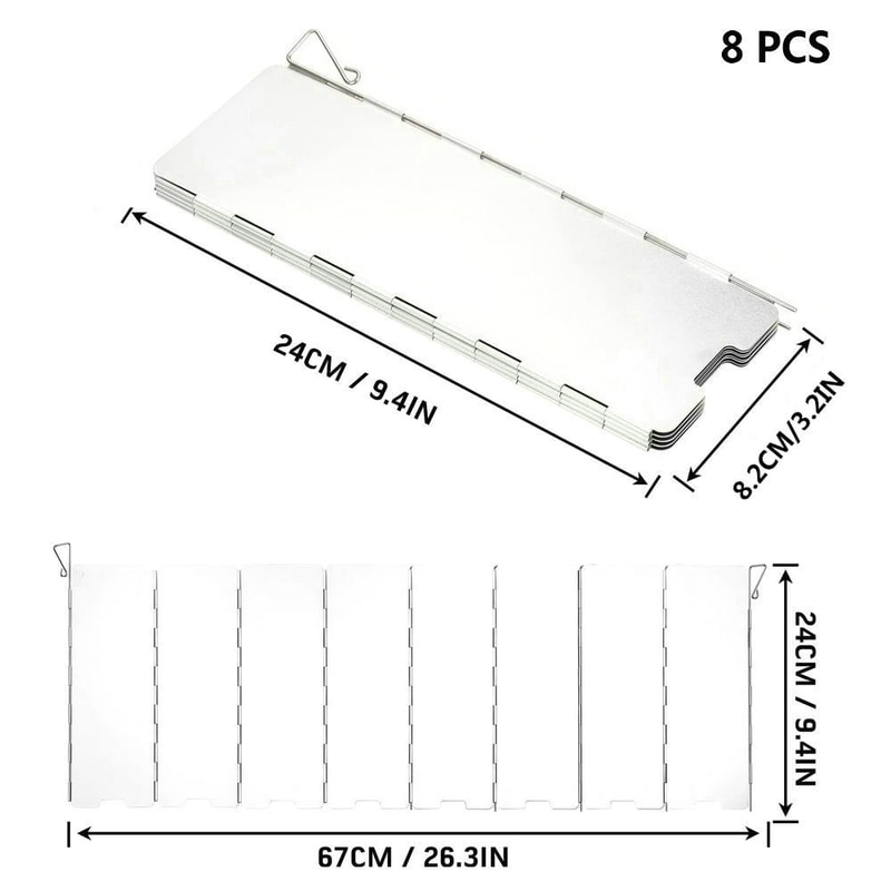 Aluminum Alloy Gas Stove Wind Shield Portable Outdoor Cooking Windproof Screen For Camping Picnic 6