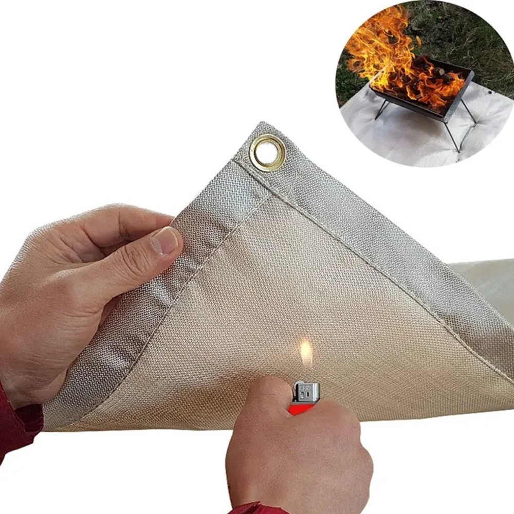 Barbecue Fire Protection Mat For Outdoor Indoor Use High Temperature Resistant Fire Retardant Camp 0