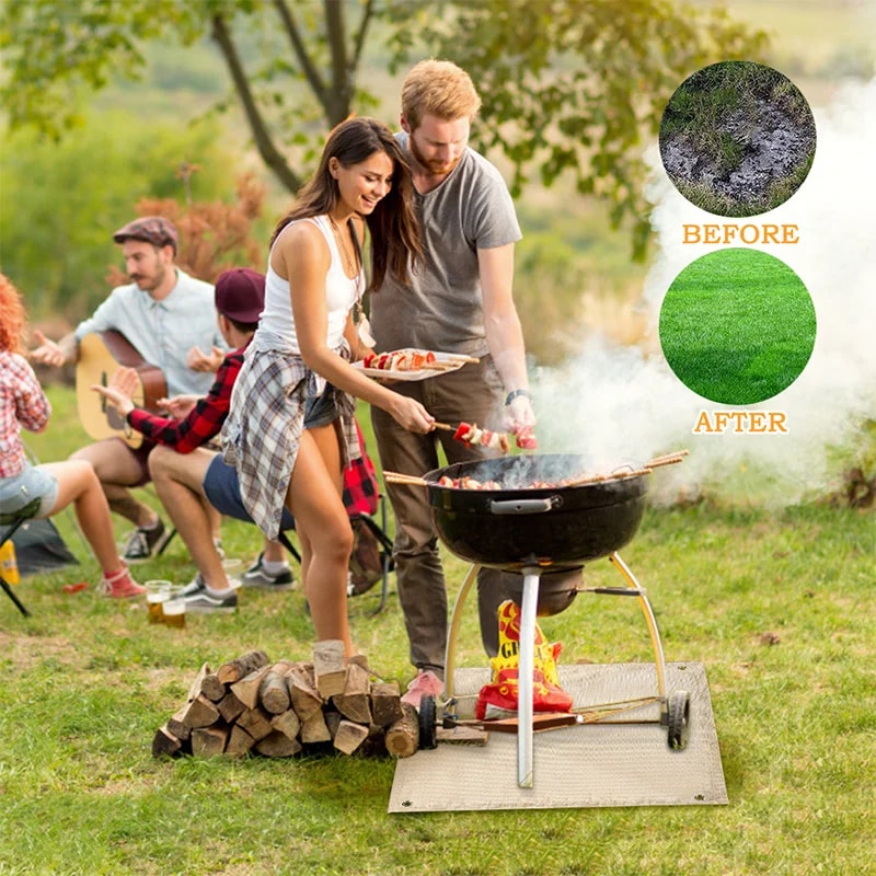 Barbecue Fire Protection Mat For Outdoor Indoor Use High Temperature Resistant Fire Retardant Camp 1
